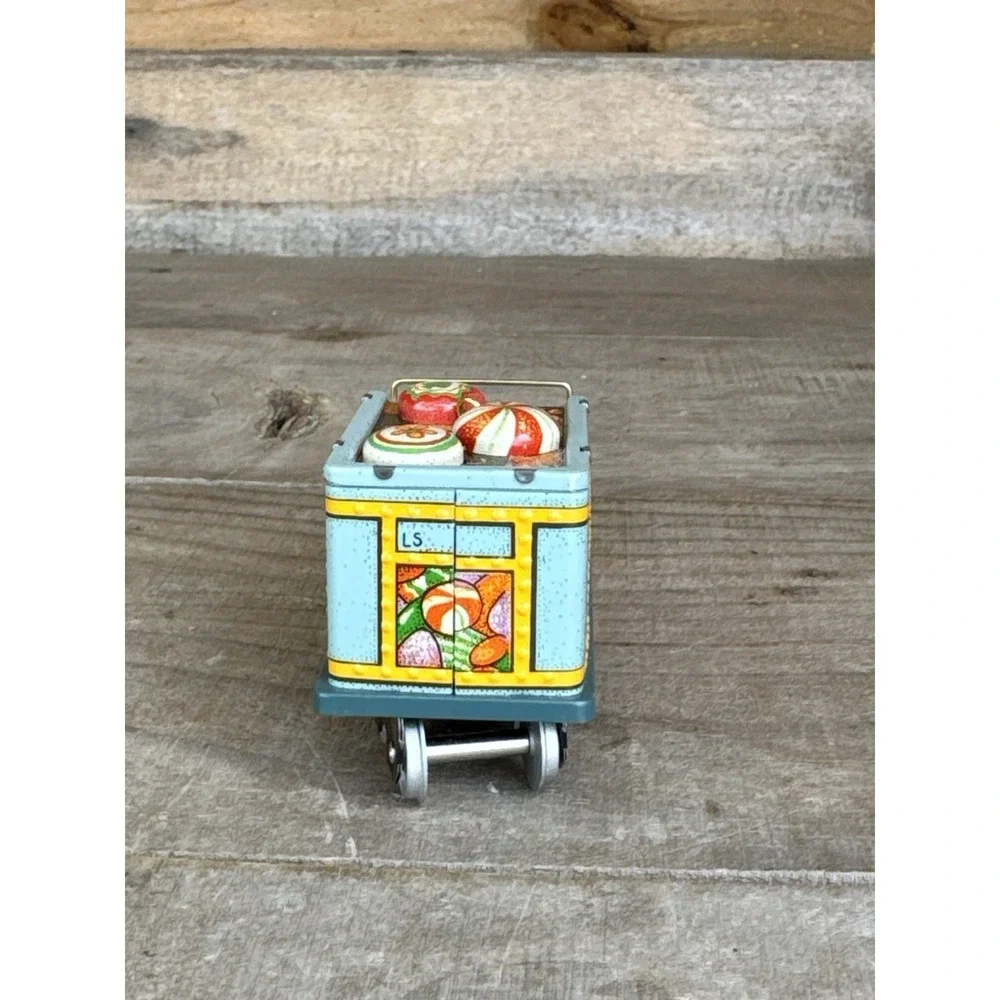 1995 Christmas Hallmark Ornament METAL TIN‎ Yuletide Central TRAIN TENDER CAR #2